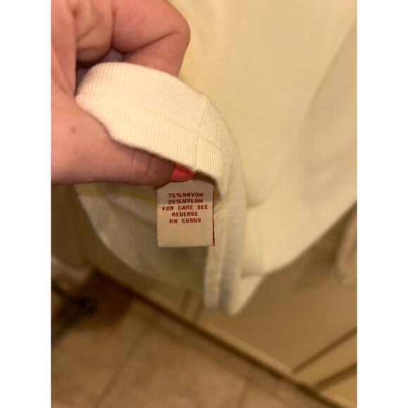 Reba Mcentire Long Sleeve Ivory Mock Neck Rhinestone Sweater small 4-8 - Picture 7 of 7